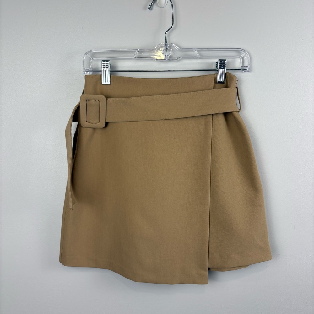 Zara Tan Wrap Skirt with Belt
